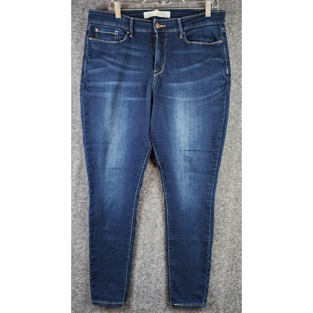 Signature by Levi Strauss Jeans Womens 16M Mid Rise Skinny Dark Blue EUC